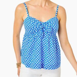 Lilly Pulitzer Blue and White Gingham Top